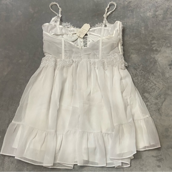 New! For love and lemons farmhouse dress white lace nwt 10907 - Picture 9 of 13